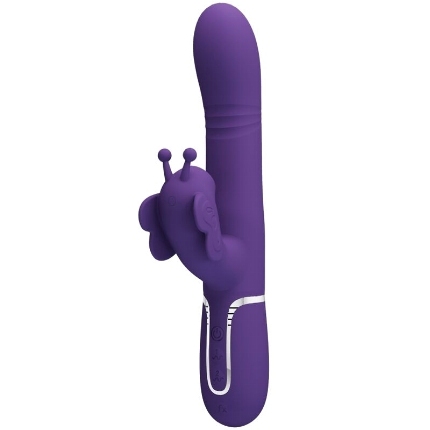 pretty love - vibrador rabbit multifunciÓn 4 en 1 mariposa morado