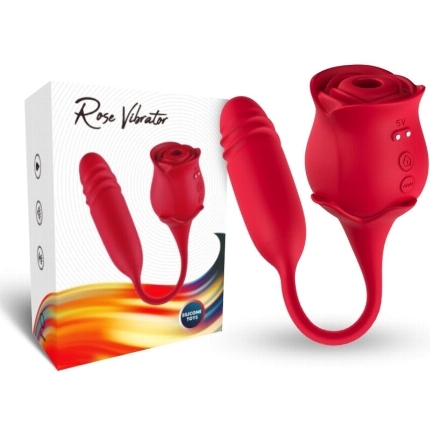 Estimulador de Clitóris Armony RoseNight com Plug Anal Vermelho