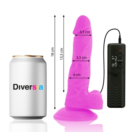 Vibrador Realístico Diversia Shane Roxo 18 cm