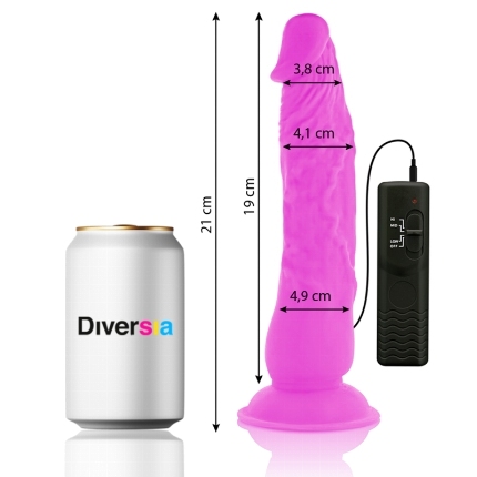 diversia - dildo flexible con vibracion lila 21 cm -o- 4.9 cm