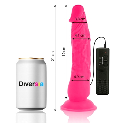 diversia - dildo flexible con vibracion rosa 21 cm -o- 4.9 cm