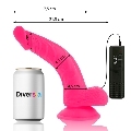 diversia - dildo flexible con vibracion rosa 21.5 cm -o- 4.5 cm