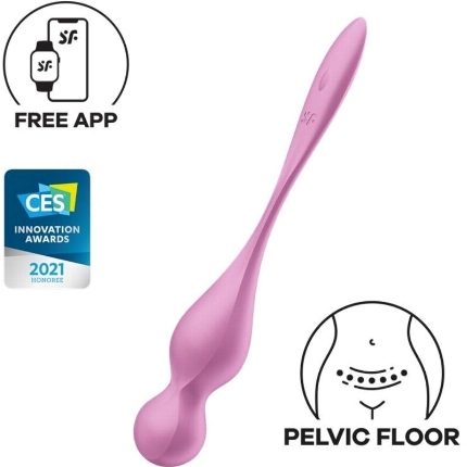 satisfyer - love birds bolas kegel vibradoras rosa