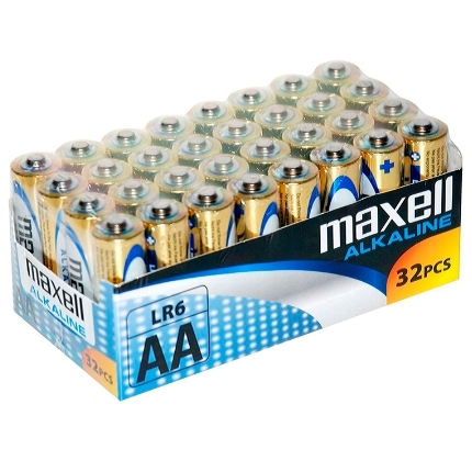 32x Pilhas Maxell Alcalina AA LR6