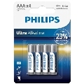 4x Pilhas Philips Ultra Alcalina AAA LR03