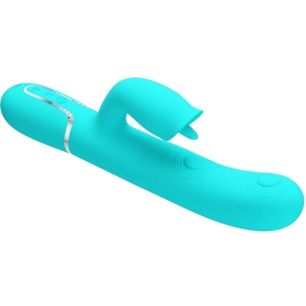 pretty love - rabbit vibrator with licking aqua green