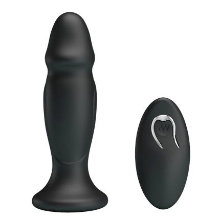 Plug Anal Mr Play com Comando e Vibração Preto