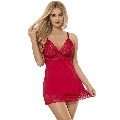 Babydoll Subblime Satén y Encaje Rojo