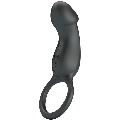 Pretty Love Trae Vibrating Cockring with Clitoral Stimulator Black