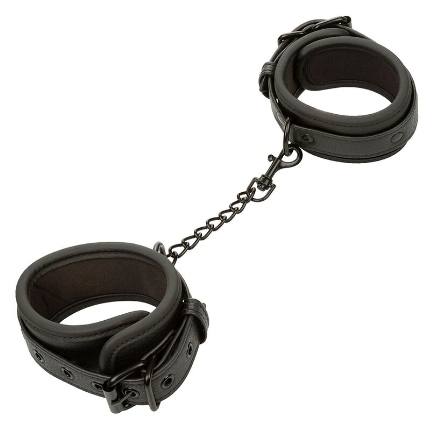 calexotics - nocturnal ankle cuffs leather adjustable black