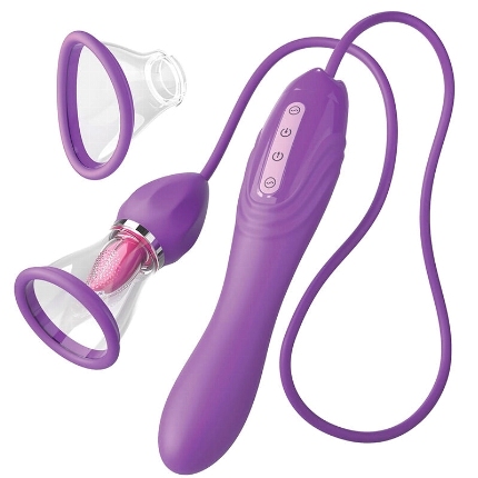 fantasy for her - ultimate pleasure max suction hose with stimulating tongue purple