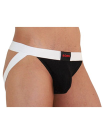 burn - 004 jock brillante negro / blanco s