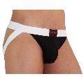 burn - 004 jock brillante negro / blanco s