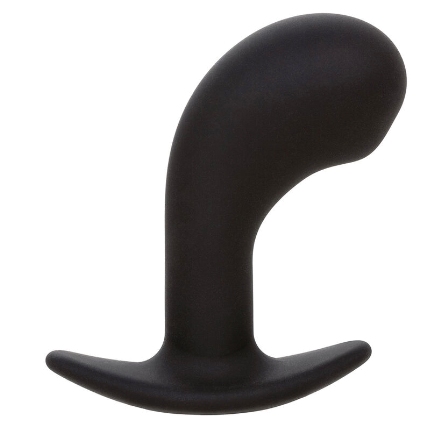 calexotics - rock bottom curved anal plug 10 vibrations silicone black