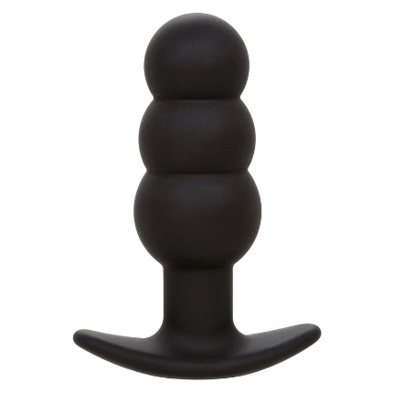 calexotics - rock bottom beaded anal plug 10 vibrations silicone black