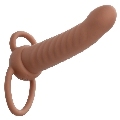 calexotics - maxx ribbed dual penetrator 10 vibrations brown