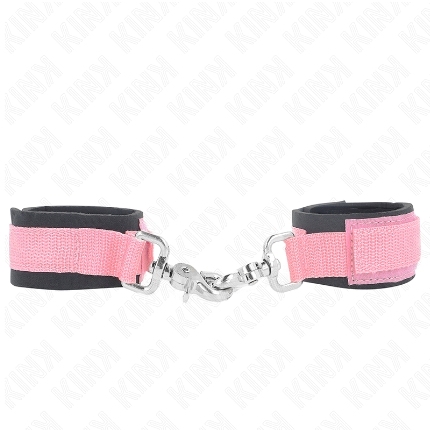 kink - adjustable neoprene wrist restraints pink adjustable 22-34 cm