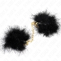 kink - feather hand cuffs with gold chain model 0