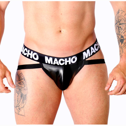 Jockstrap Macho Couro Preto