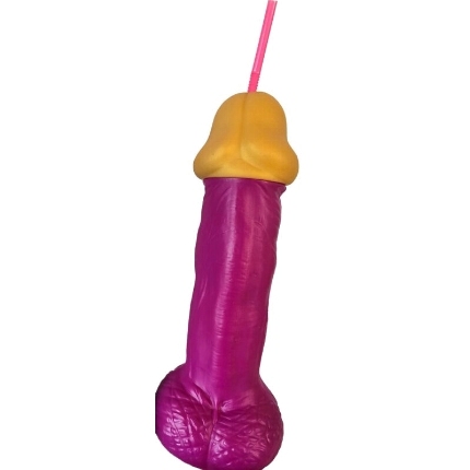 diablo picante - vaso pene plÁstico fucsia