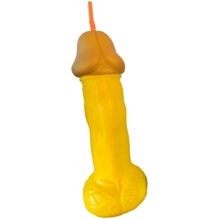 diablo picante - vaso pene plÁstico amarillo