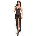 chilirose - cr 4723 babydoll largo tanga negro s