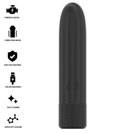 black silver - geri usb rechargeable vibrating bullet 8 vibrations black 10 x 2.2 cm