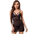 livco corsetti fashion - tiana lc 20208 camisa + tanga negro s/m