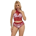 subblime - 952402 bodystocking conjunto de rejilla con brillantes rojo talla Única