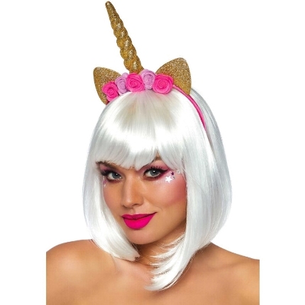 leg avenue - unicorn flower headband gold