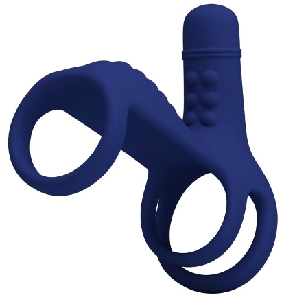 pretty love - elish vibrating ring with extension blue