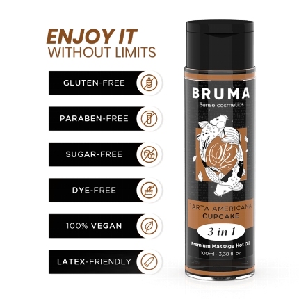 bruma - premium massage hot oil cupcake 3 in 1 - 100 ml