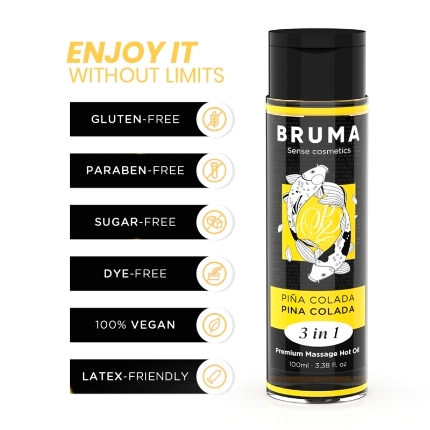 bruma - premium massage hot oil pina colada 3 in 1 - 100 ml