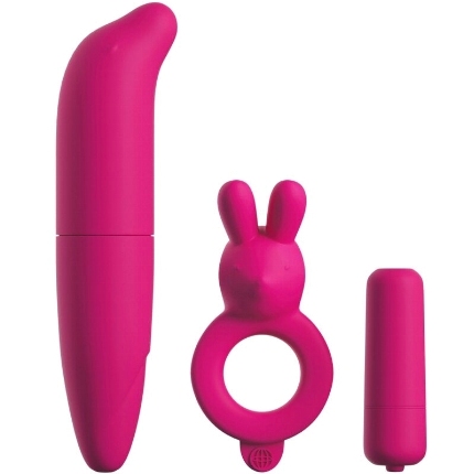 classix - kit para parejas con anillo, bala y estimulador rosa