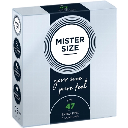 mister size - preservativos talla xs 47 mm (3 unidades)