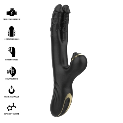 ibiza - vibrador hi-tech rabitt clitorial potente y doble wave two dragons