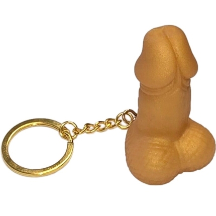 diablo picante - golden penis shaped keychain