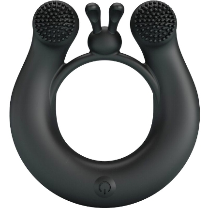 pretty love - dahlia vibrating ring + clitoris stimulator 12 vibrations black