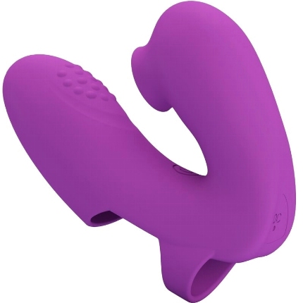 pretty love - athena vibrador de dedo con estimulador clÍtoris morado