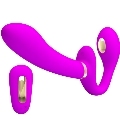 pretty love - thunderbird double strap-on vibrator remote control purple