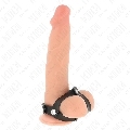 kink - anillo pene y correa divisora de bolas cuero ajustable