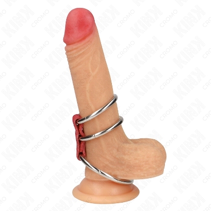 Cockring Kink Tripo Metal Vermelho