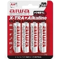 aiwa - x-tra alkaline aa alkaline battery lr6 blister*4