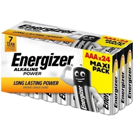 energizer - alkaline power aaa alkaline battery lr03 box*24 (3 boxes*8 batteries)