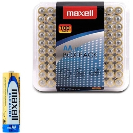 maxell - alkaline battery aa lr6 pack*100 batteries