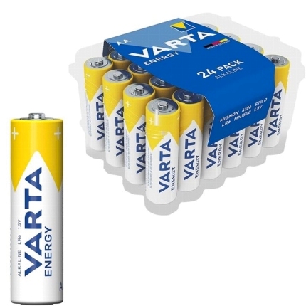 varta - energy alkaline battery aa lr6 pack*24 batteries