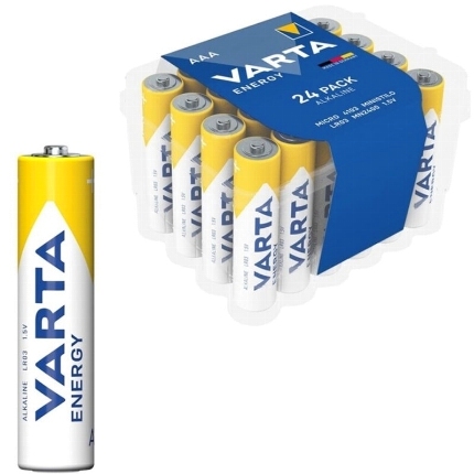 varta - energy alkaline battery aaa lr03 pack*24 batteries