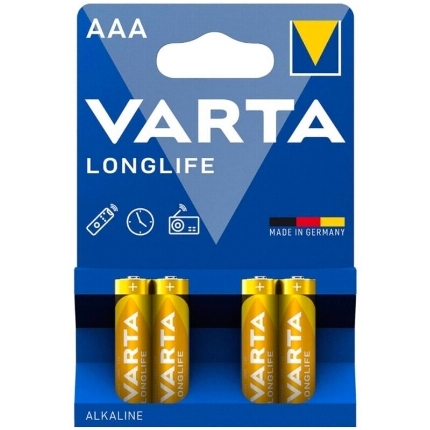 varta - bateria alcalina aaa de longa duraÇÃo lr03 blister*4