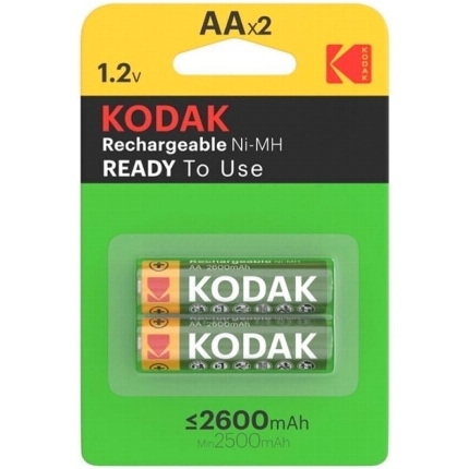 kodak - hr6 aa 2600mah rechargeable battery blister*2