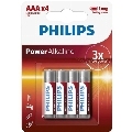 philips - pilha alcalinas aaa lr03 blister*4